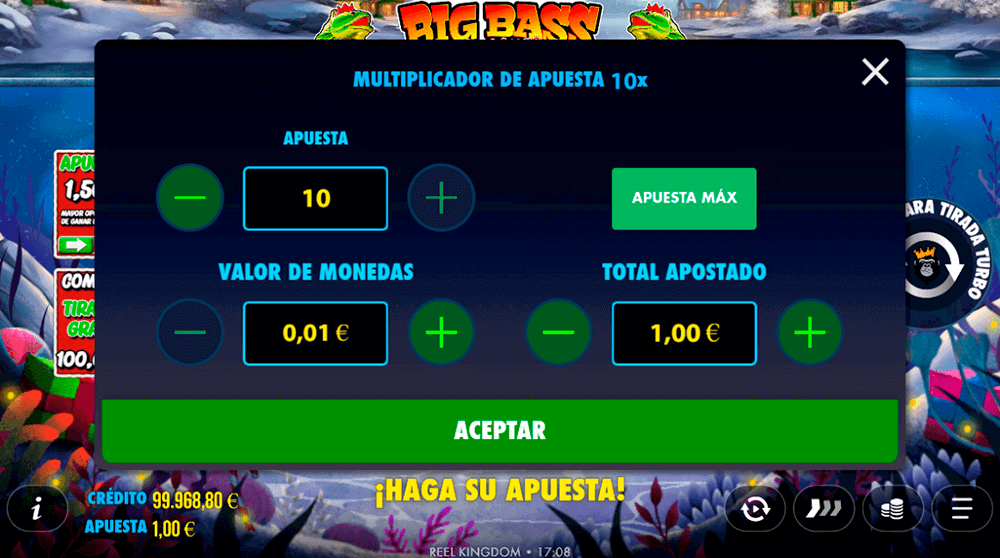 Realizar la apuesta en Big Bass Christmas Bash